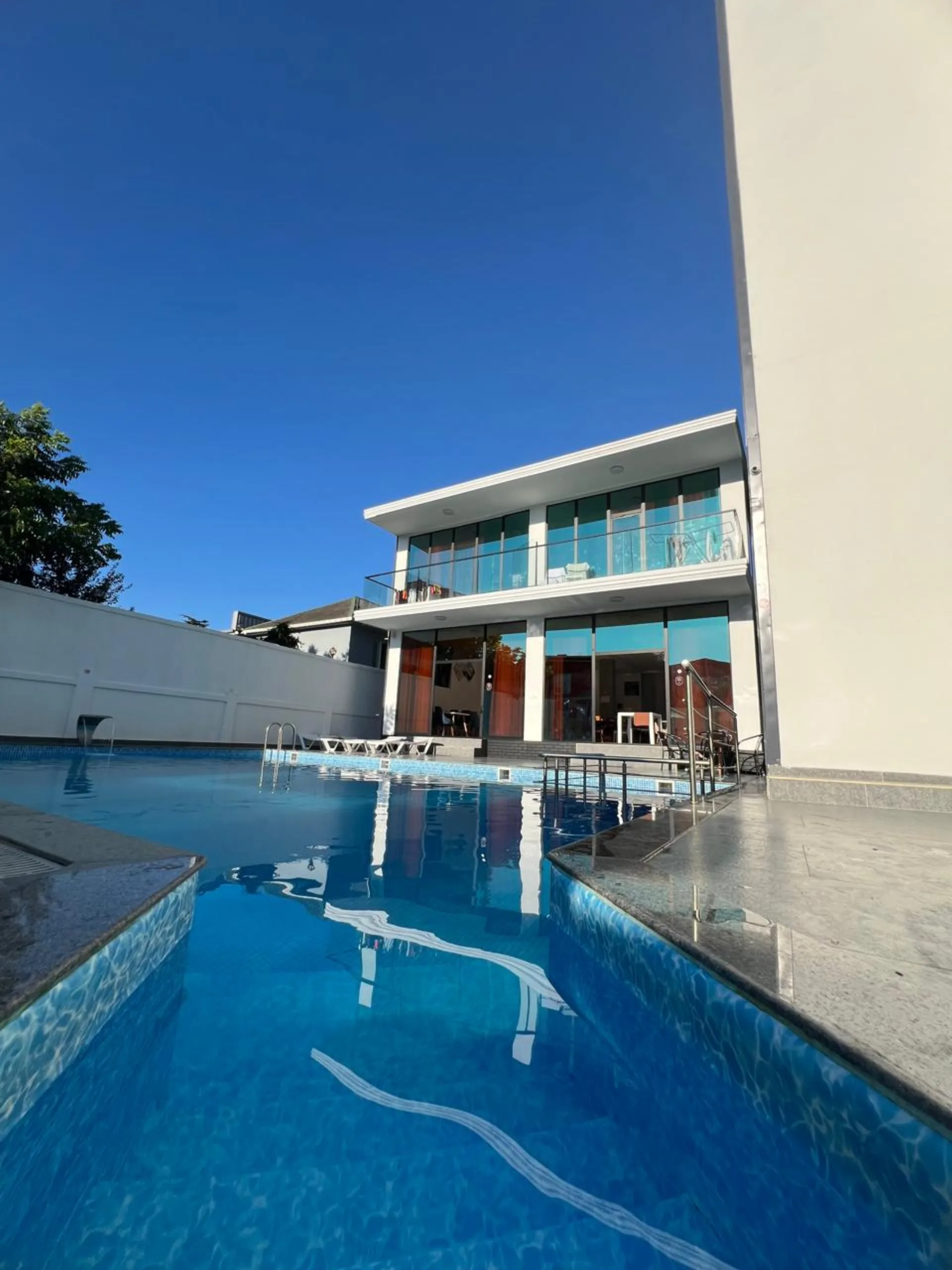 Poolside relaxation area